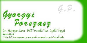 gyorgyi porszasz business card